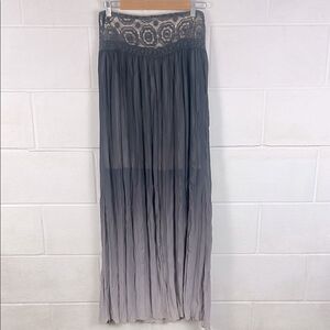 BKE gimmicks ombré gray sheer maxi skirt
